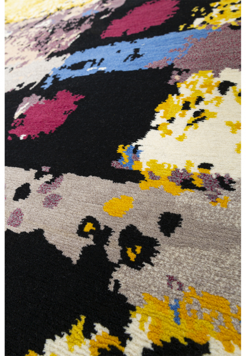 RUG-IDOL-RECT-TAUPE_detail1.jpg A Rug where dreamlike visions and faraway worlds intertwine, close-up