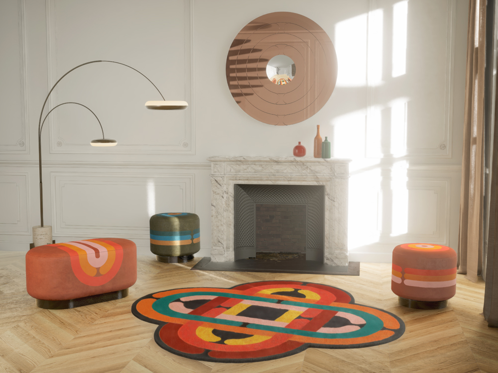 Collection CELESTE Rugs Mirrors Pouffes