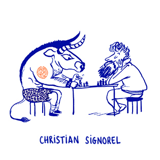 Designer Christian Signorel jeu d'échecs avec le minotor