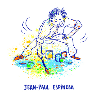 Designer Jean-Paul Espinosa en train de peindre