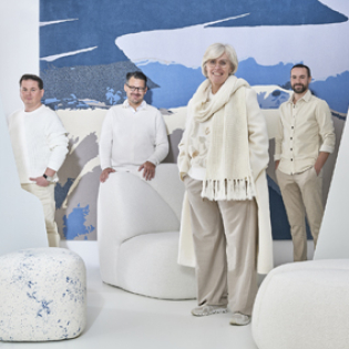 3 designers de l'agence Messieurs et Sandrine Demas