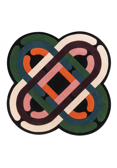 Rug with geometric lines, nef shape