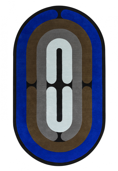 RUG-MINOTOR-OBLONG-COBALT.jpg Rug with geometric lines, oblong shape