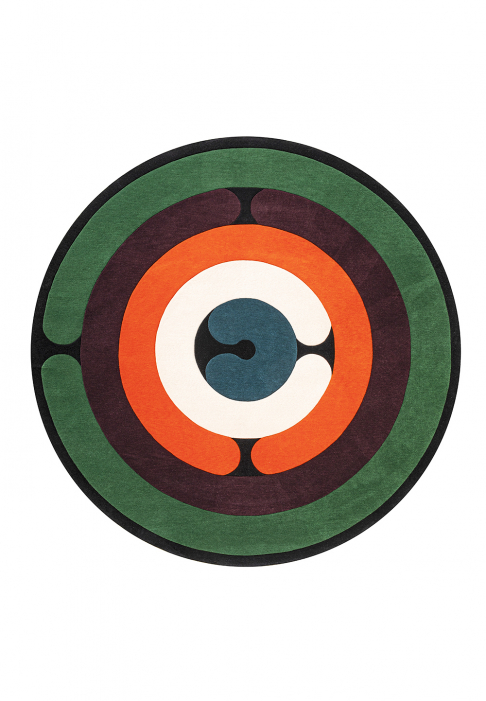 RUG-MINOTOR-ROND-TOURMALINE.jpg Rug with geometric lines, round shape