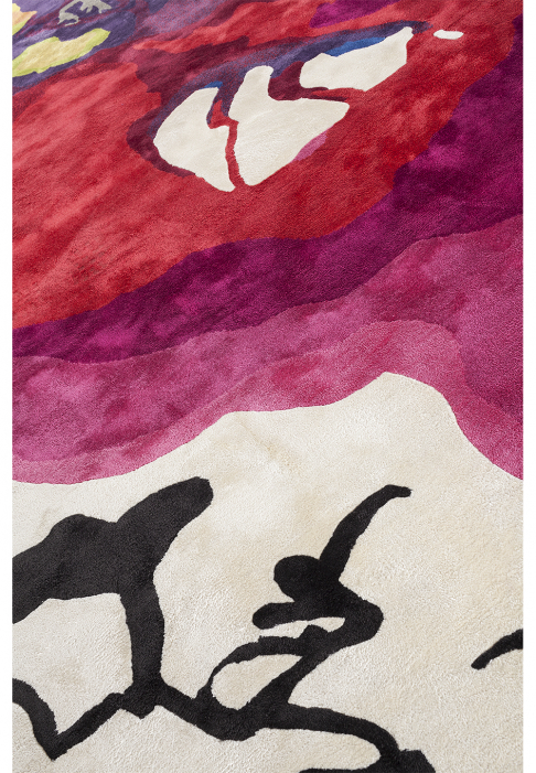 Rug with vibrant colors, close-up