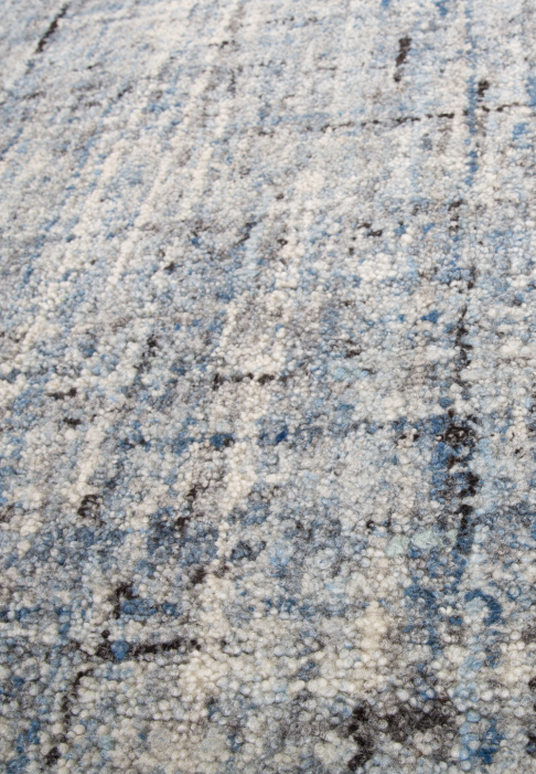 Dynamic Monochrome Wool Rug Close-up