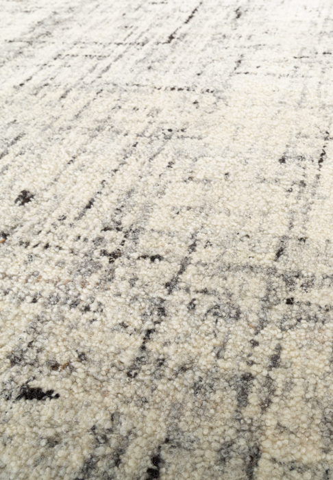 Dynamic Monochrome Wool Rug Close-up