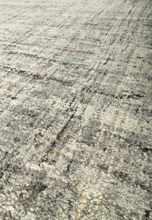 Tapis laine uni dynamique détail gros plan