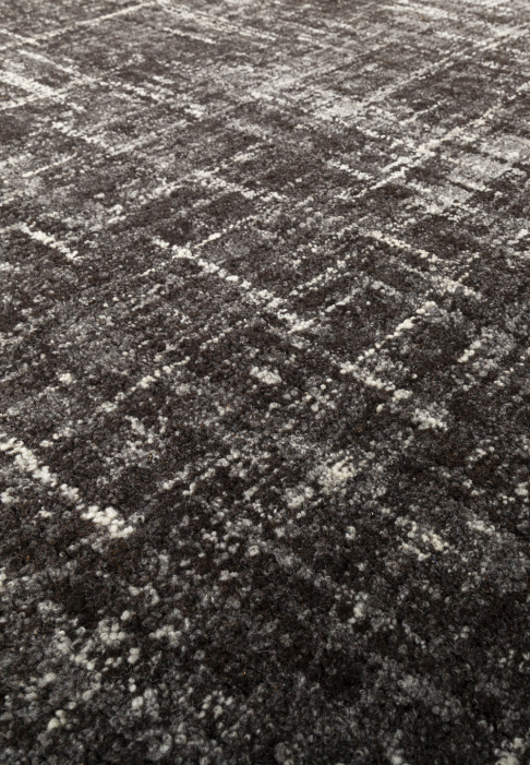 Tapis laine uni dynamique détail gros plan