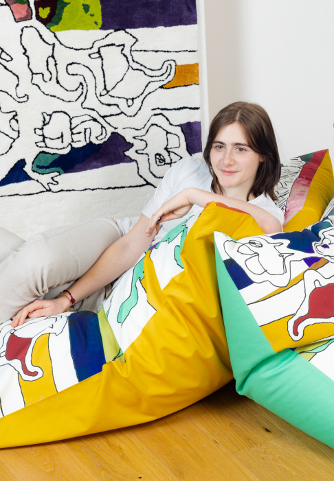 Large floor cushion Kokoon yellow