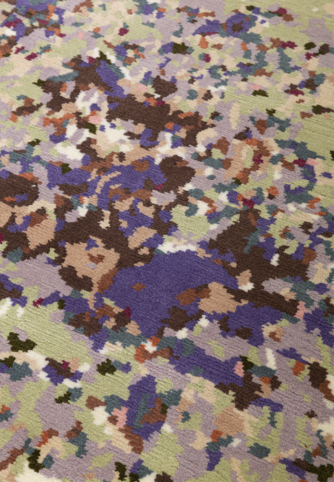 RUG-BRICKS-ROND-LICHEN-detail1.jpg A Rug where dreamlike visions and faraway worlds intertwine, close-up