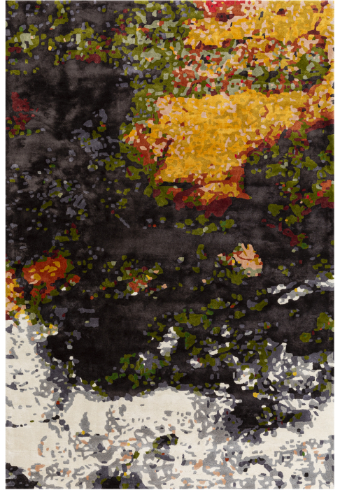 RUG-FIREANDICE-RECT.jpg Rug that evoques plants and light