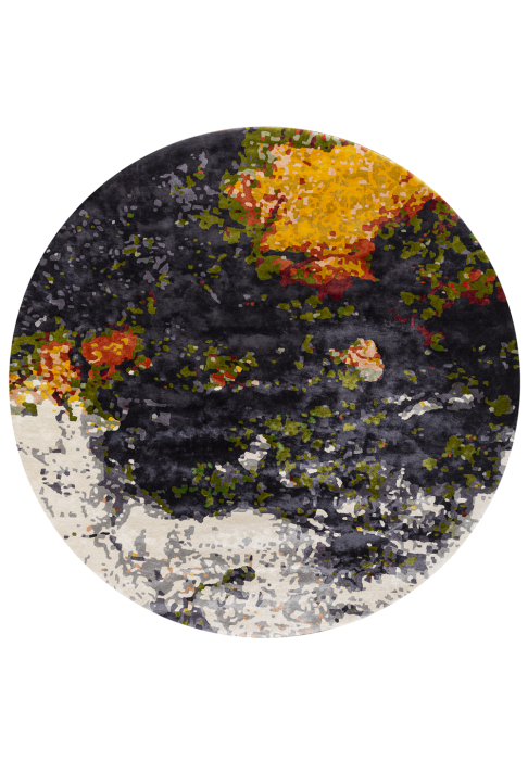 Rug that evoques plants and light