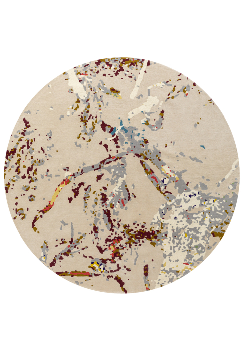 Rug that evoques plants and light