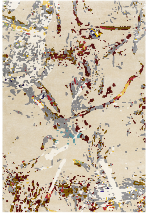 Tapis évoquant le végétal et la lumière