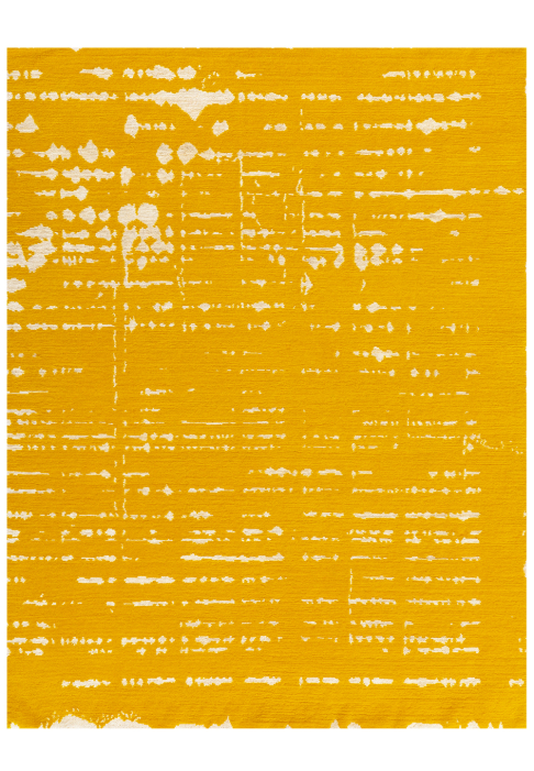 Tapis graphique jaune et blanc