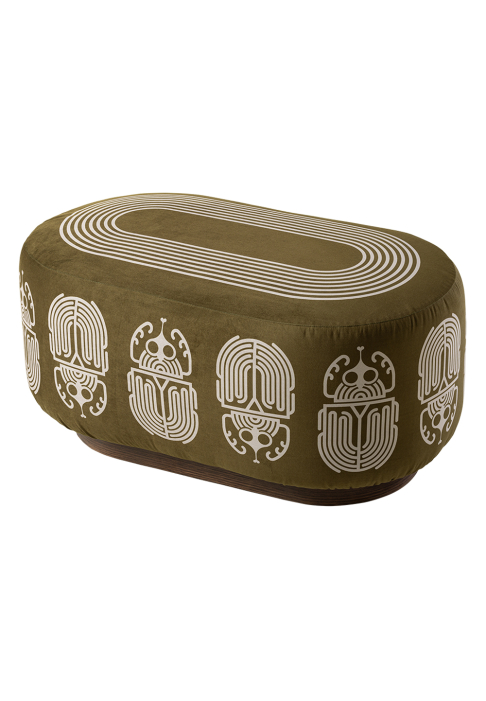 POUF_BESTIAIRE_oblong_SCARAB_antique_3.jpg Oblong footstool Scarab pattern