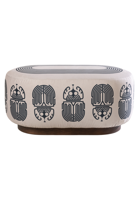 POUF_BESTIAIRE_oblong_SCARAB_nacre_1.jpg Oblong footstool Scarab pattern