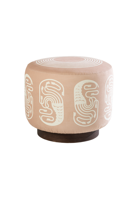 POUF_BESTIAIRE_rond_HYDRE_camee_1.jpg Round footstool Hydre pattern
