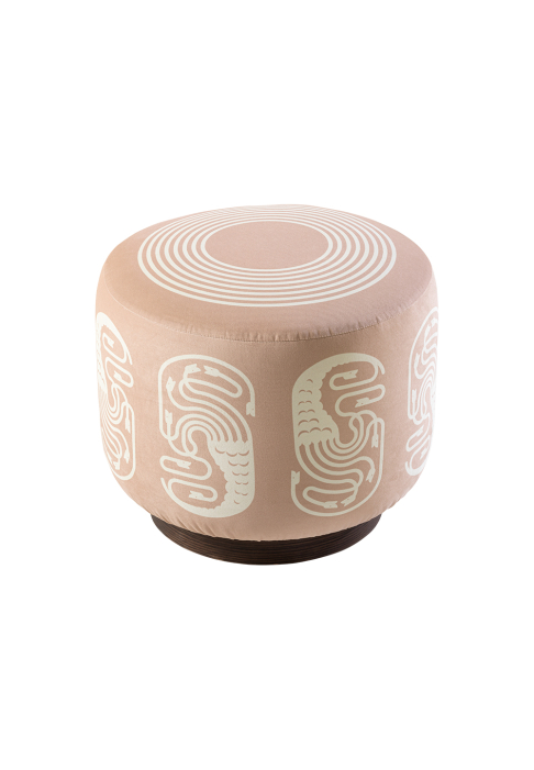 POUF_BESTIAIRE_rond_HYDRE_camee_3.jpg Round footstool Hydre pattern