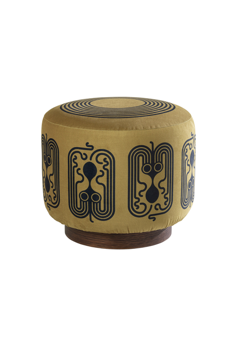 POUF_BESTIAIRE_rond_POULPO_bronze_1.jpg Round footstool Poulpo pattern