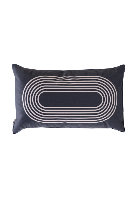 Rectangular cushion with graphic pattern