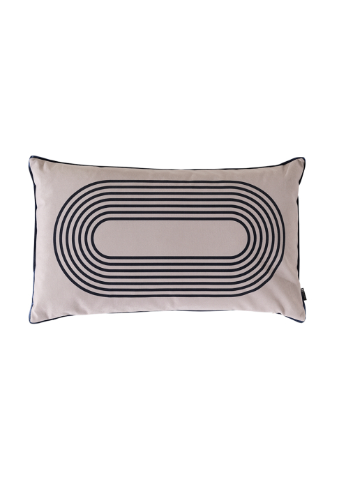 Rectangular cushion with graphic pattern