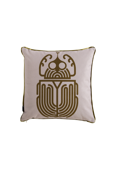 COUSSIN_BESTIAIRE_SCARAB_antique_3.jpg Coussin carré motif Scarabée