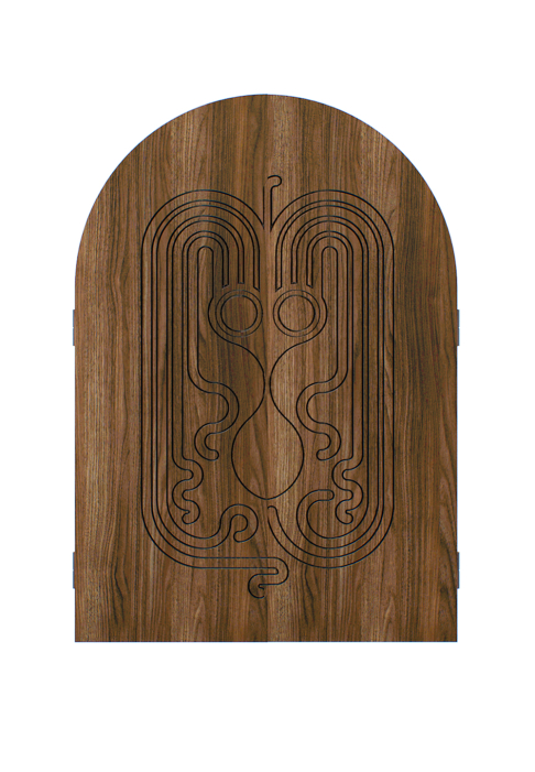 MIROIR_BESTIAIRE_POULPO_1ok.jpg Triptych mirror with Poulpo pattern, closed