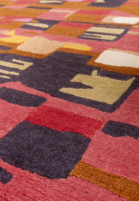 Tapis rectangulaire multicolore détail