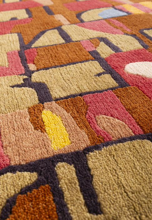 Tapis rectangulaire multicolore détail