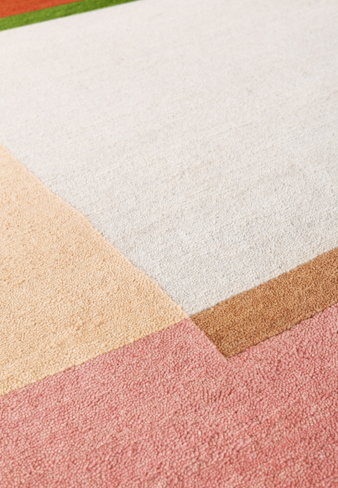 Tapis rectangulaire multicolore détail