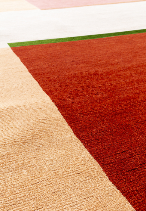 Tapis rectangulaire multicolore détail