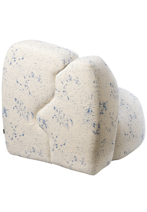 Fauteuil iceberg tissu moucheté bleu