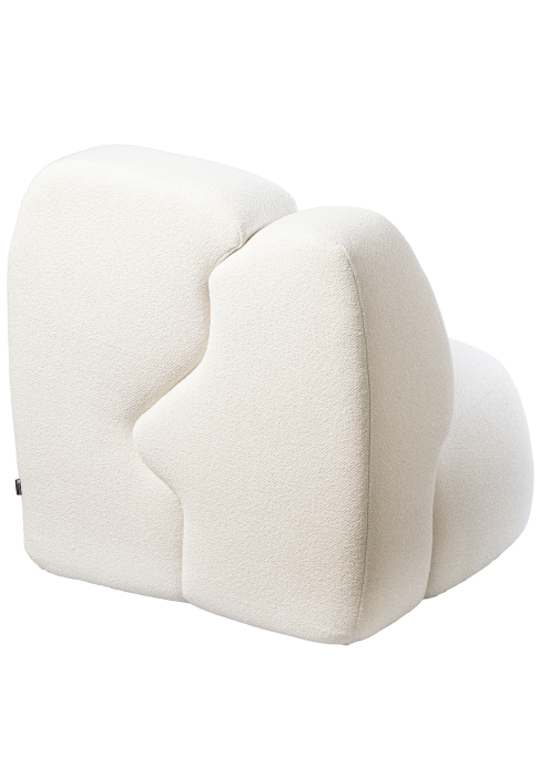 Fauteuil iceberg tissu bouclette laine blanche