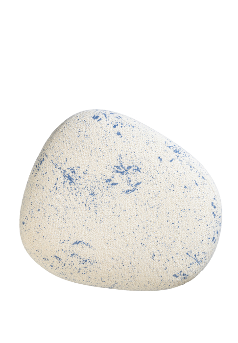 Pouf iceberg tissu moucheté bleu