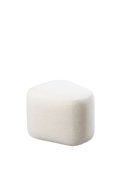 Pouf iceberg tissu bouclette laine blanc