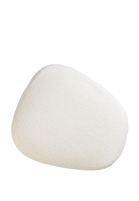 Pouf iceberg tissu bouclette laine blanc