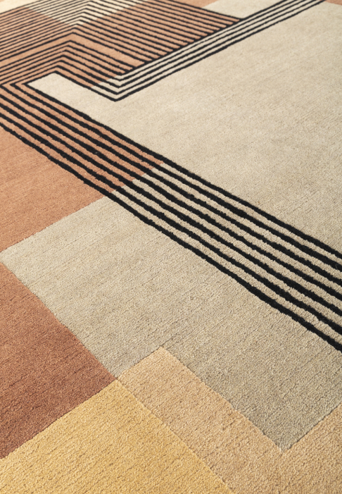 Tapis style art déco gros plan