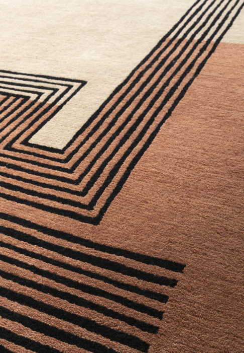 Tapis style art déco gros plan