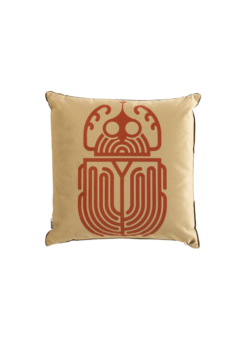 COUSSIN_BESTIAIRE_SCARAB_terracotta_3.jpg Coussin carré motif Scarabée verso