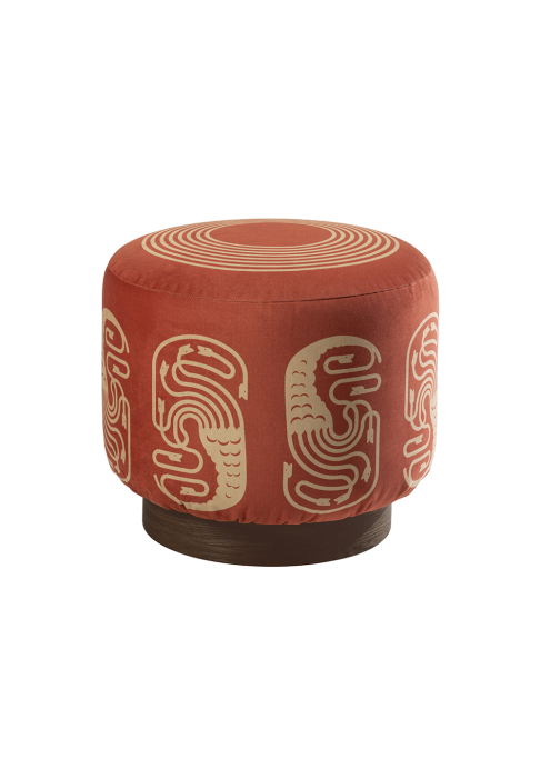 POUF_BESTIAIRE_rond_HYDRE_terracotta_1.jpg Pouf rond motif Hydre