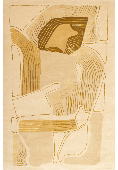 Tapis rectangulaire Champ de blé sable