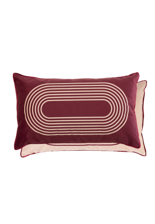 Rectangular cushion with graphic pattern