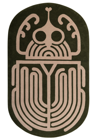 Oblong Rug with Beetle pattern