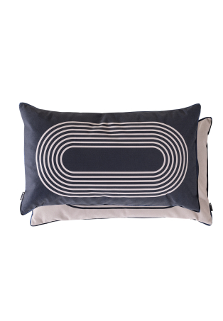 Rectangular cushion with graphic pattern