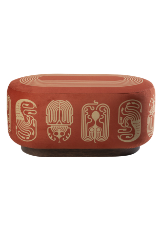 Pouf oblong motif Poulpe Hydre Scarabée