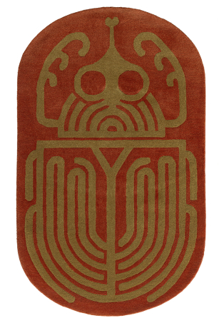 Tapis oblong grand motif scarab