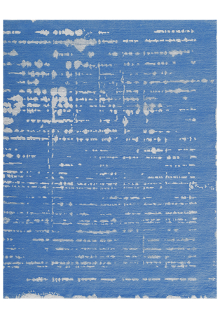 Tapis rectangulaire couleur ibiza blue laine et chanvre