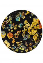 Round Rug of a thousand flowers, various shades of yellow